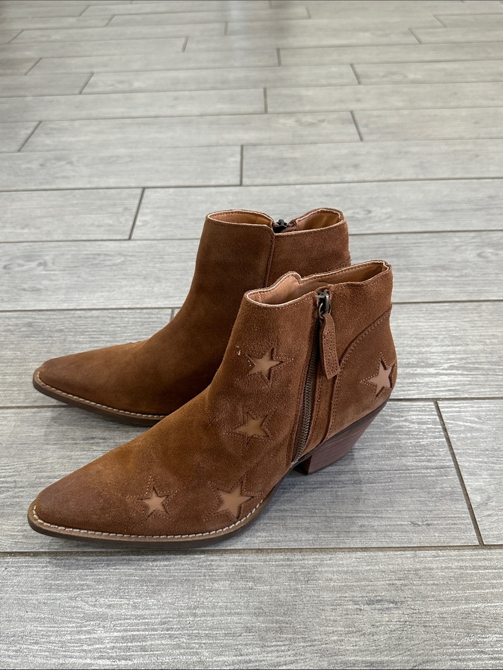 Dingo Little Star Cut Out Snip Toe Zippered Cowboy Booties New! - Picture 10 of 12